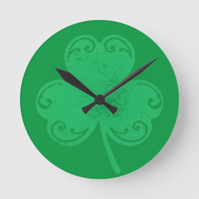 Horloge Ronde Clover vert (Recto)