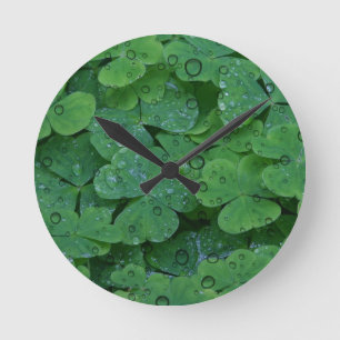 Horloge Ronde Clover vert irlandais