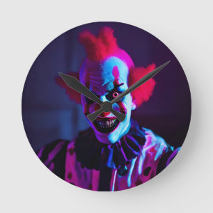 Horloge Ronde clown effrayant