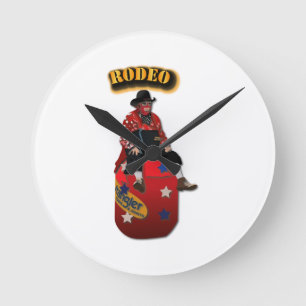 Horloge Ronde Clowns rodéo avec texte