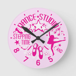 Horloge Ronde Club de danse rose
