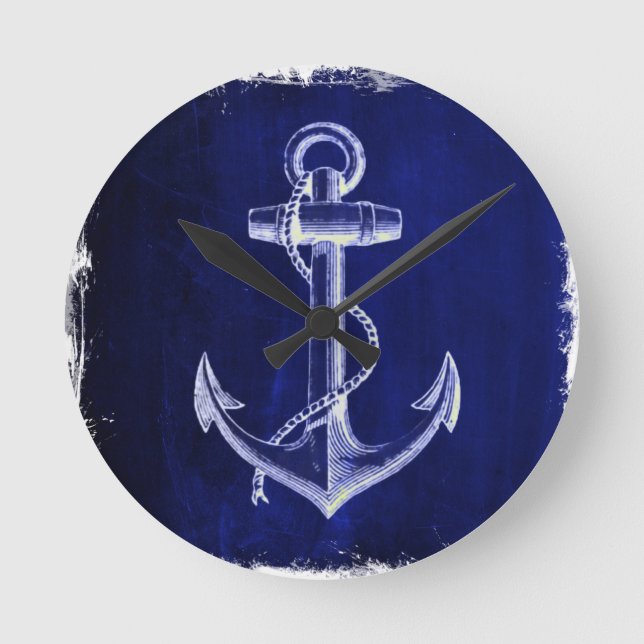 Horloge Ronde coastal chic nautical marine (Recto)