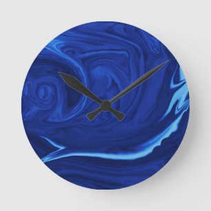 Horloge Ronde Cobalt bleu arrière - plan texturé artisanal