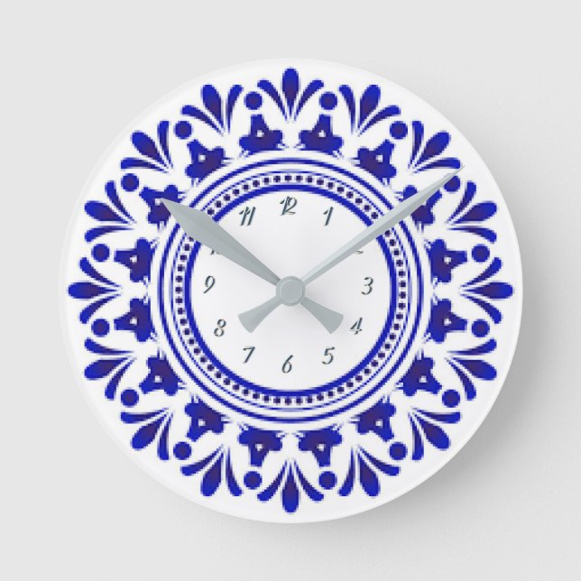Horloge Ronde Cobalt Blue Acrylic Wall Clock (Recto)
