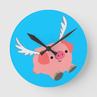 Horloge Ronde Cochon De Dessin À Charme
