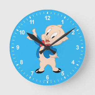 Horloge Ronde Cochon de porc   Pose classique