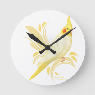 Horloge Ronde Cockatiel de Lutino