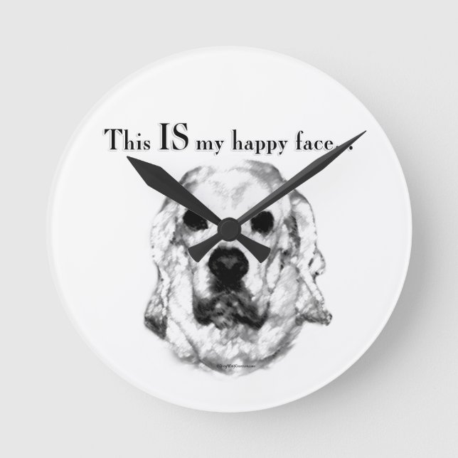 Horloge Ronde Cocker Spaniel Joyeux Visage (Recto)