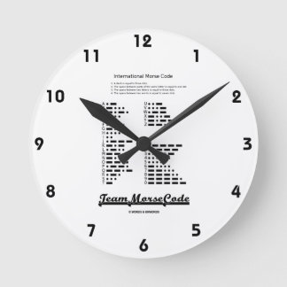 Horloge Ronde Code Morse d'équipe (points et tirets de