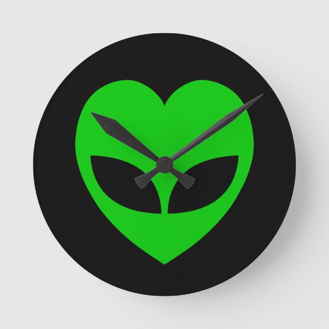 Horloge Ronde Coeur d'amour Alien (Recto)