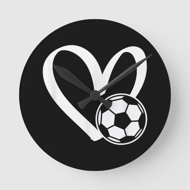Horloge Ronde Coeur de balle de football (Recto)