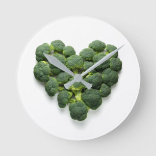 Horloge Ronde Coeur de Brocoli