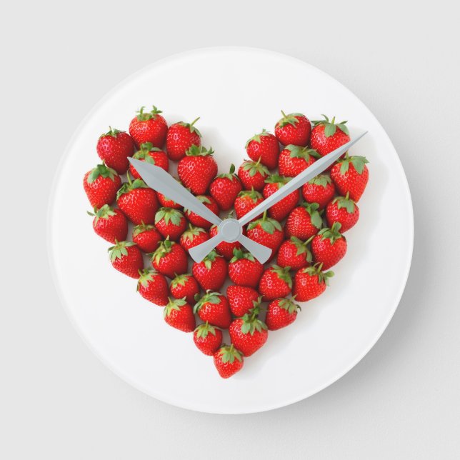 Horloge Ronde Cœur de fraise (Recto)