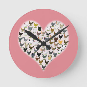 Horloge Ronde Cœur de poulet