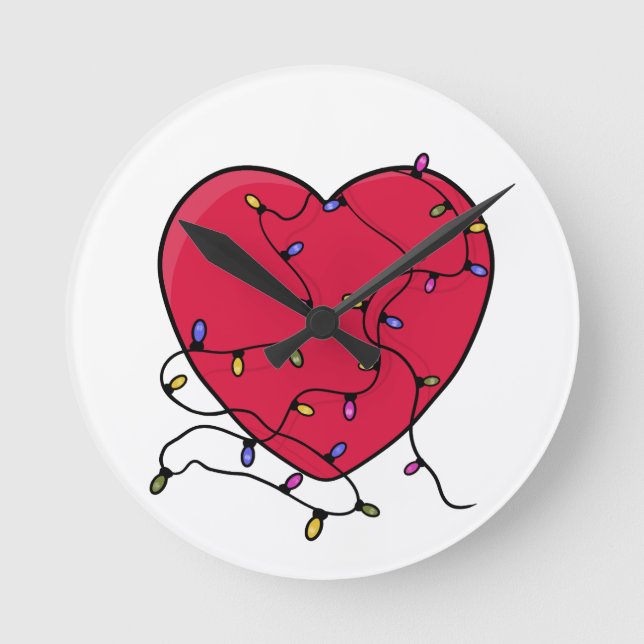 Horloge Ronde Coeur éclairé (Recto)