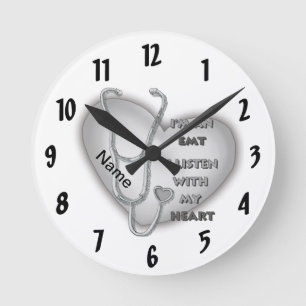 Horloge Ronde Cœur Gris EMT