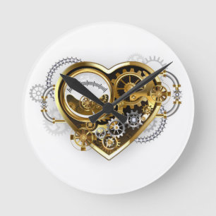 Horloge Ronde Coeur vapeur avec un manomètre