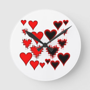 Horloge Ronde Coeurs