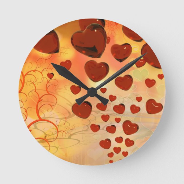 Horloge Ronde Coeurs d'amour tendance, accessoires. Saint Valent (Recto)