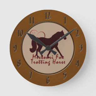 Horloge Ronde Coeurs de cheval de trot de Fox du Missouri