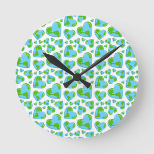 Horloge Ronde Cœurs de planète verte Jour de la Terre Écologie E