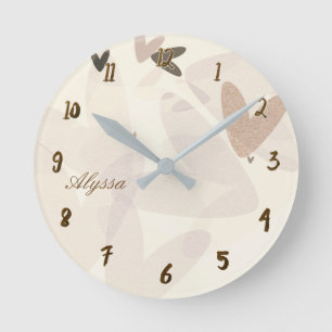 Horloge Ronde Cœurs modérés fantaisistes muets