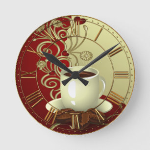Horloge Ronde Coffee lover moderne