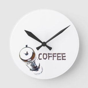 Horloge Ronde Coffee MagicEnjoy, 'première chose le matin', '