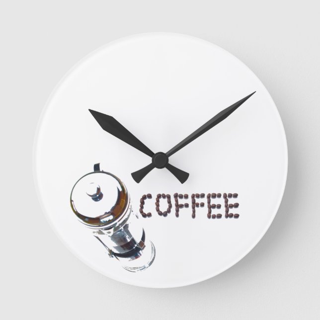 Horloge Ronde Coffee MagicEnjoy, 'première chose le matin', ' (Recto)
