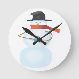 Horloge Ronde Cold Snowman