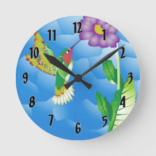 Horloge Ronde Colibri : stylisé
