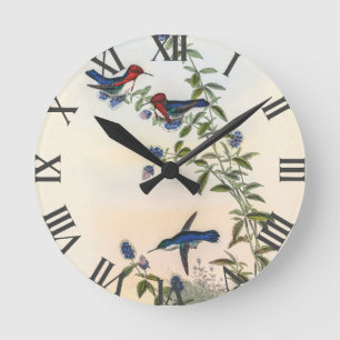 Horloge Ronde Colibri vintage par John Gould