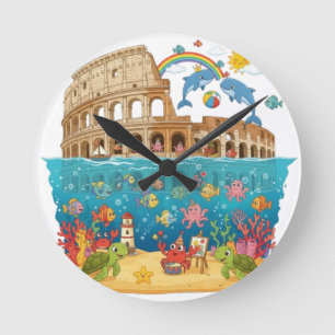 Horloge Ronde Colisée Royaume Sous-Marin2 : Mer Magique de Rome 