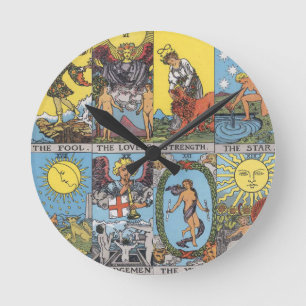 Horloge Ronde Collage de cartes de tarot