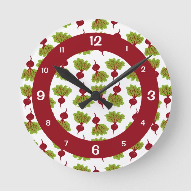 Horloge Ronde Collection de betteraves fraîches (Recto)