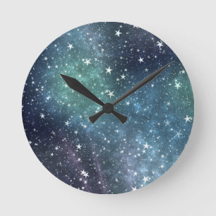 Horloge Ronde Collection d'étoiles vue nocturne