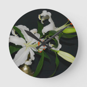 Horloge Ronde Collection Irish Design-cuivre et fleurs