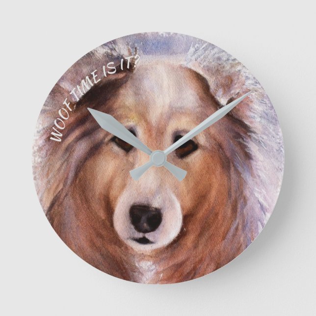 HORLOGE RONDE COLLIE GORGEUSE (Recto)