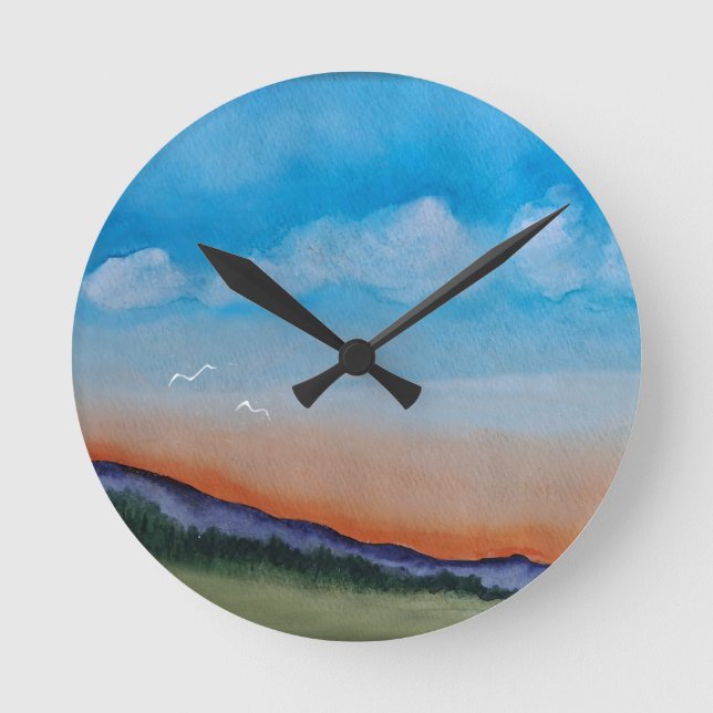 Horloge Ronde Collines du coucher du soleil (Recto)