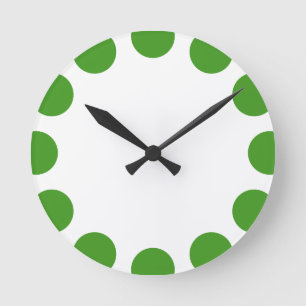 Horloge Ronde Color Crescent - Vert Avocat avec Blanc