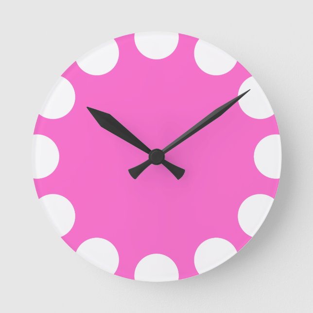 Horloge Ronde Color Crescent - White with Pink (Recto)