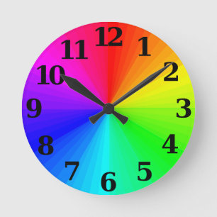 Horloge Ronde Color Wheel Clock - Big Numbers