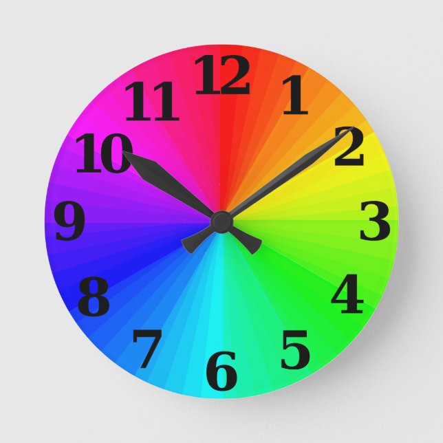 Horloge Ronde Color Wheel Clock - Big Numbers (Recto)