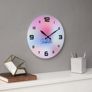 Horloge ronde colorée minimaliste moderne