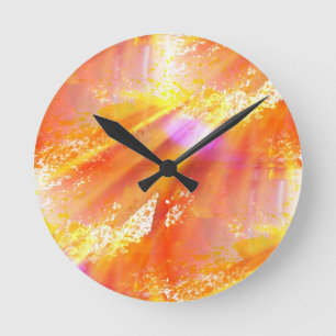 Horloge Ronde colorez le jaune sans couture d'arrière - plan