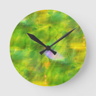 Horloge Ronde colorez le vert sans couture d'arrière - plan,