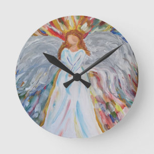 Horloge Ronde Colorful Angel