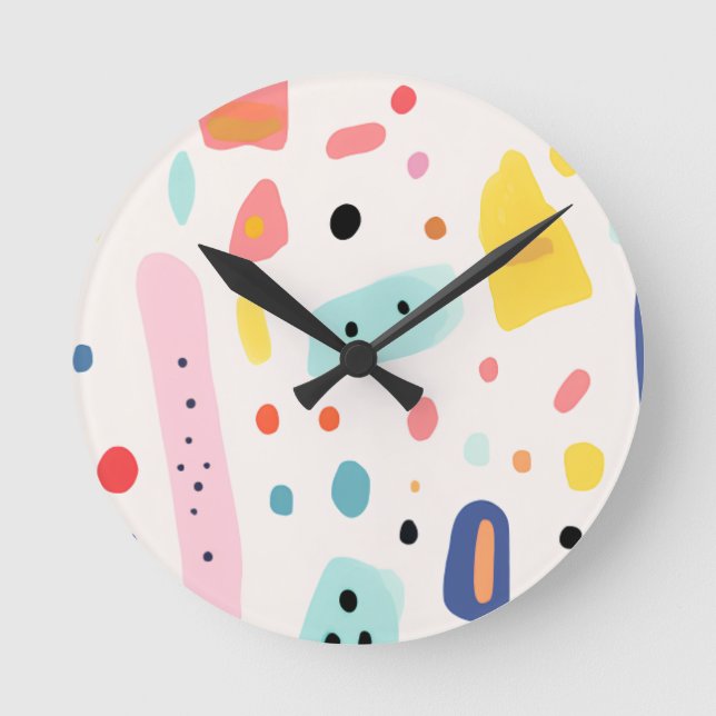 Horloge Ronde colorful cute elements design (Recto)