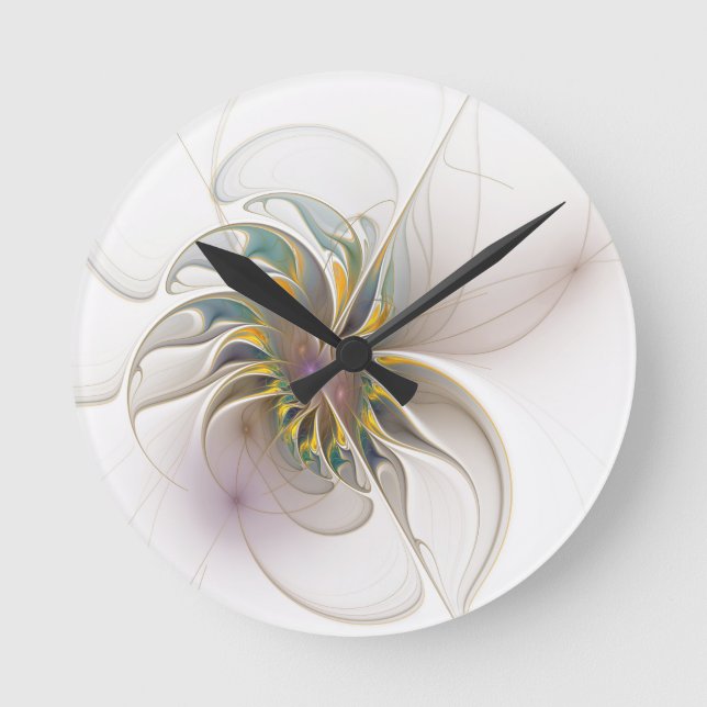 Horloge Ronde Colorful fractal ornament. Flower art (Recto)
