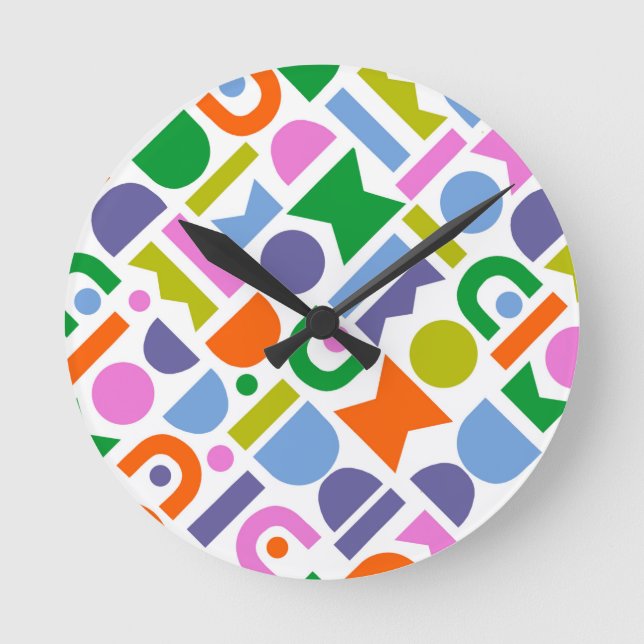 Horloge Ronde Colorful Geometric Shapes (Recto)